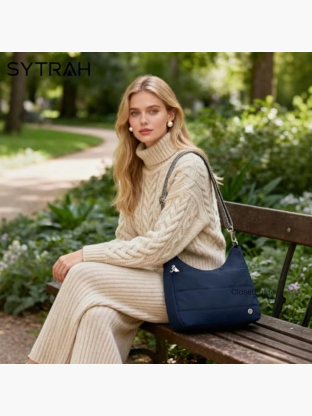 Anti Theft Quilted Hobo Crossbody Bag with RFID Blocking Built-In Wallet - Picture 3 of 7